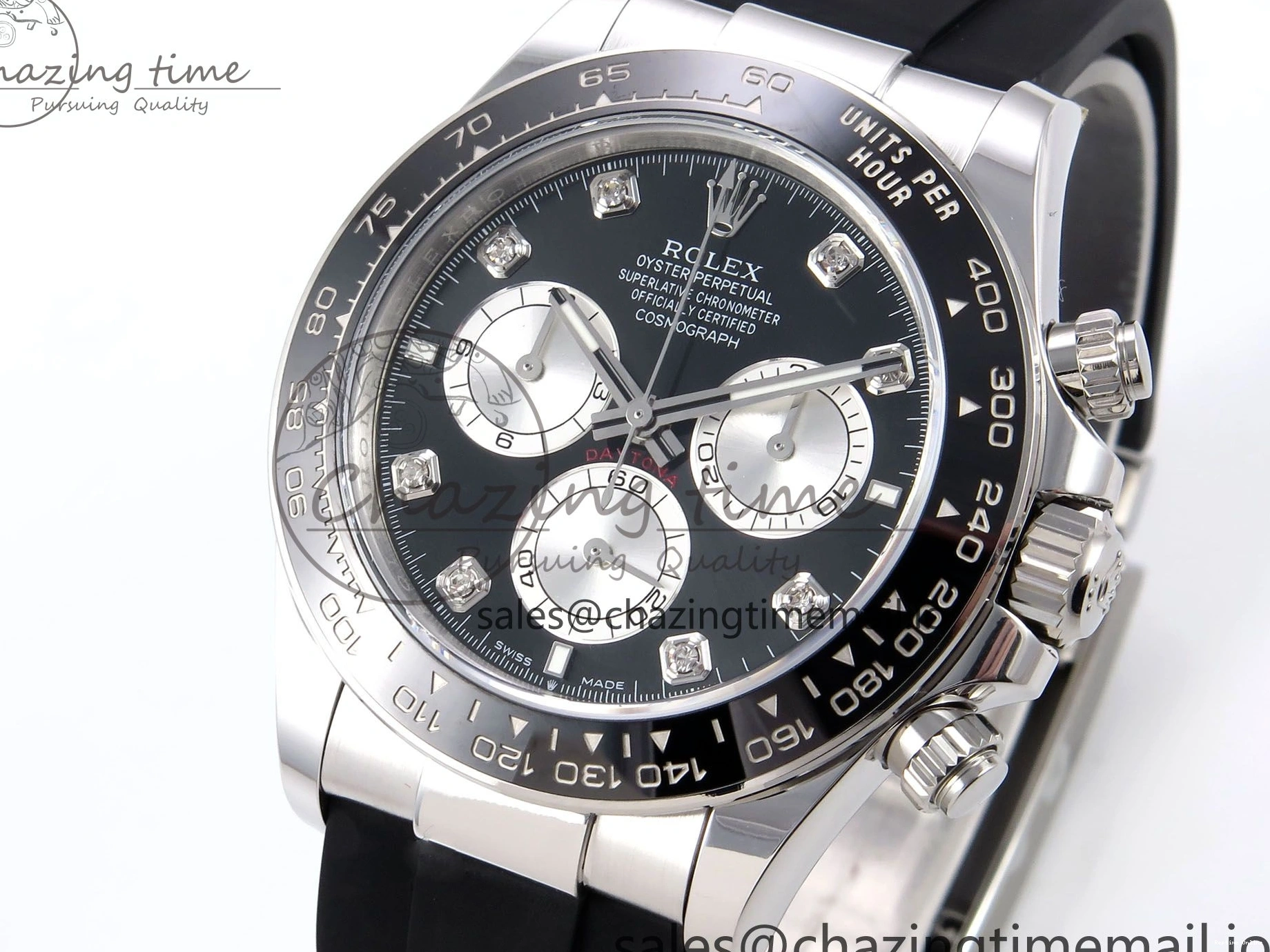 0417 EyeCatching Daytona 126519 LN APSF 1:1 Best Edition Black Diamonds Dial on Oysterflex Strap SH4131（Gain Weight） 1027